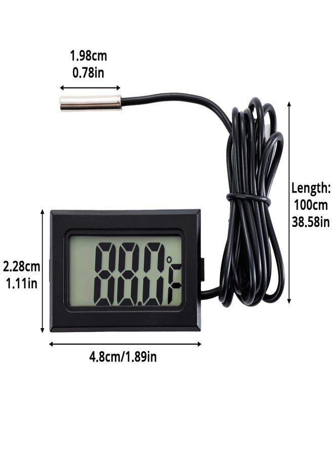hiBCTR 10 Pieces of Digital LCD Thermometers, Temperature Digital LCD Refrigerator Thermometers, Water Temperature, with Probes, in Fahrenheit. - Image 2